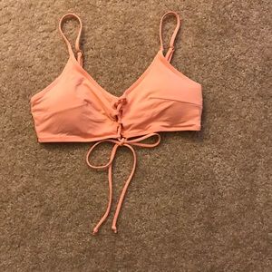 Lace up front peach bikini top!